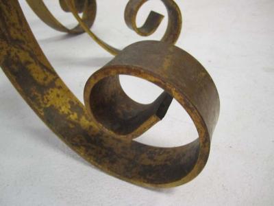 Beautiful Gilded Iron Scroll Coffee Table Hollywood Regency Modern