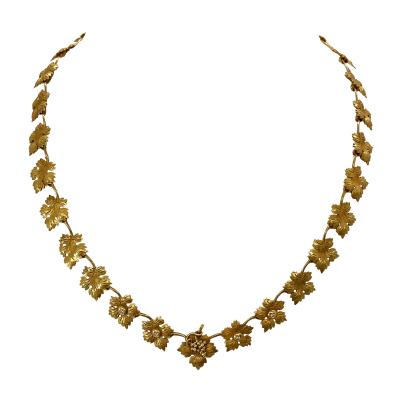 Beautiful Grape Leaf 18K Necklace