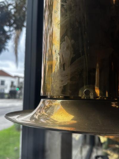 Beautiful Italian Brass Hat Pendant 1950