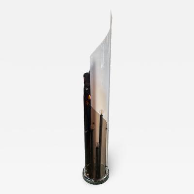 Beautiful Italian Plexiglass and Chrome Floor Lamp 1980s