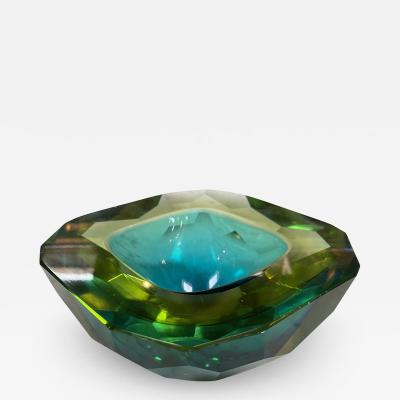 Beautiful Italian greenCrystal Decorative Bowl 1950
