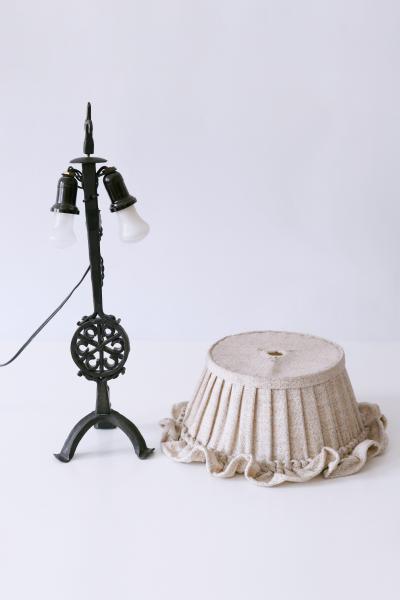 Beautiful Mid Century Modern Wrought Iron Night Table Lamp 1960s Germany