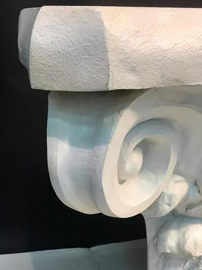 Beautiful Modern Neoclassical White Column Form Console Table