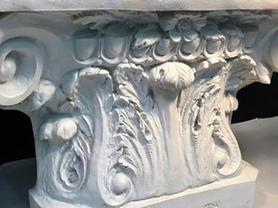 Beautiful Modern Neoclassical White Column Form Console Table