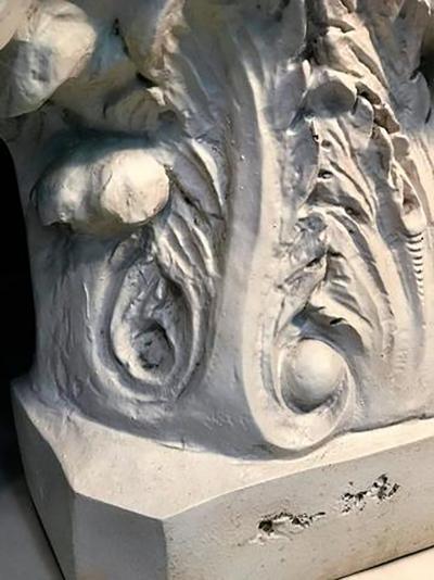 Beautiful Modern Neoclassical White Column Form Console Table