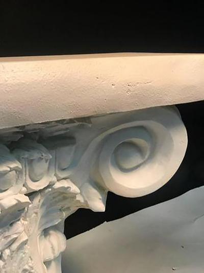 Beautiful Modern Neoclassical White Column Form Console Table