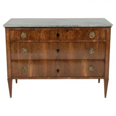 Beautiful Pair of 19th Century Directoire Walnut Commodes