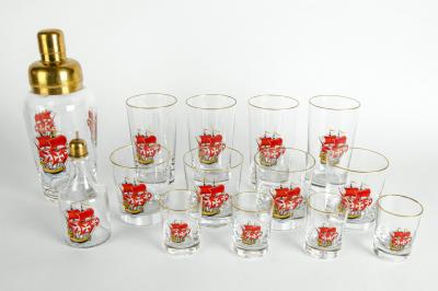 Beautiful Vintage Barware 14 Pieces Cocktail Shaker Set