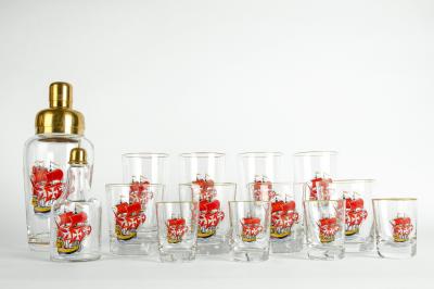 Beautiful Vintage Barware 14 Pieces Cocktail Shaker Set