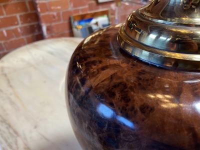 Beautiful and Unique Briar Italian Table Lamp by Tommaso Barbi 1960s