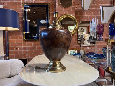 Beautiful and Unique Briar Italian Table Lamp by Tommaso Barbi 1960s