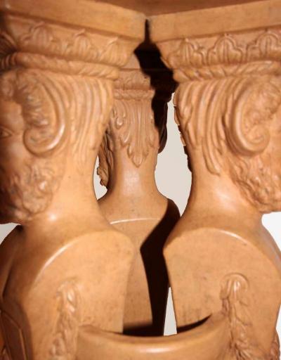 Beautiful and rare terracotta pedestal washbasin circa 1880 1900