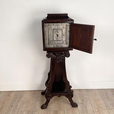 Beautifully Carved Safe on Stand Late 19th Century