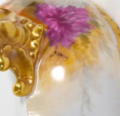 Beautifully Hand Painted Gilt French Porcelain Footed Centerpiece Bowl