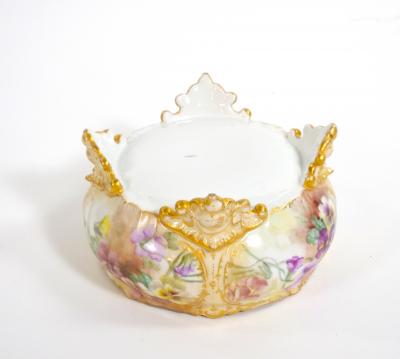 Beautifully Hand Painted Gilt French Porcelain Footed Centerpiece Bowl