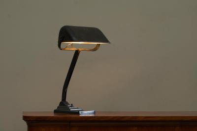 Beautifully Patinated Desk Lamp by Erpe Belgium 1930s