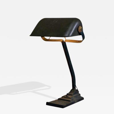 Beautifully Patinated Desk Lamp by Erpe Belgium 1930s