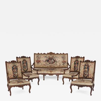 Beauvais Royal Manufacture 18th century Beauvais tapestry furniture suite