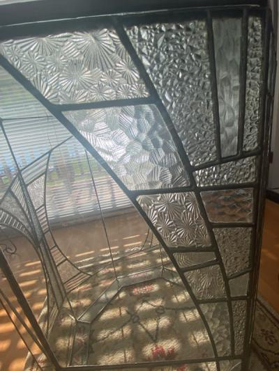 Bedford Downing MODERNIST METAL AND GLASS OCTAGONAL TABLE BY BEDFORD DOWNING