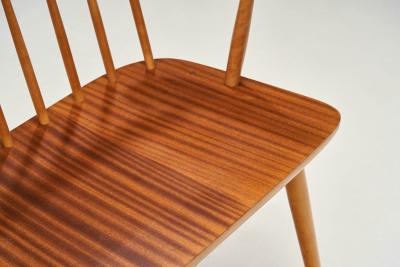 Beech and Teak Wooden Bench Europe Mid 20th Century