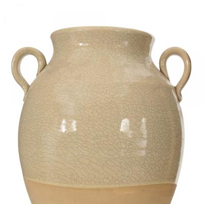 Beige Glazed Ceramic Urn