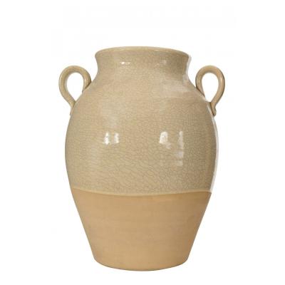 Beige Glazed Ceramic Urn