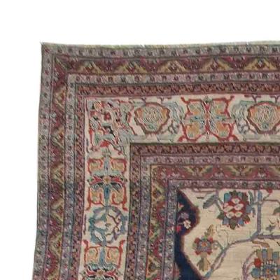 Beige Oversized Antique Persian Kirman Rug