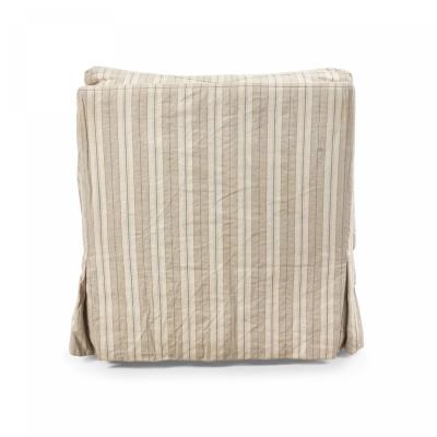 Beige Striped Upholstered Slipper Chairs