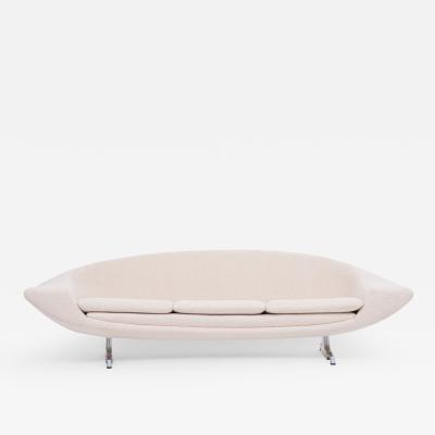 Beige reupholstered Mid Century Modern Sofa model Saturn by Hans Erik Johansson