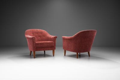 Bejra M bel Tibro Upholstered Armchairs Sweden 1960s