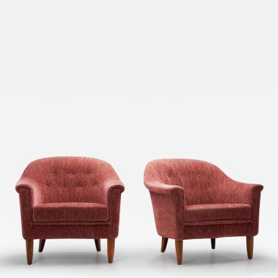 Bejra M bel Tibro Upholstered Armchairs Sweden 1960s