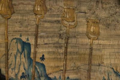 Belgian 17th Century Woven Tapestry of Kneeling King