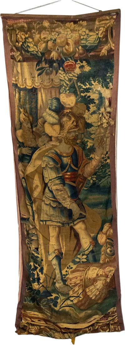 Belgian 17th Century Woven Tapestry of Soldier