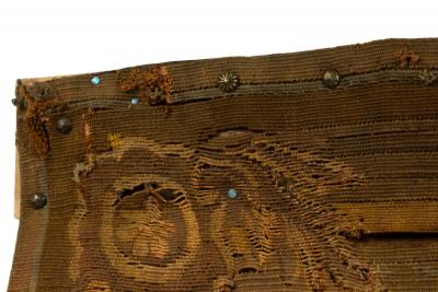 Belgian 17th Century Woven Tapestry of a Kneeling Man