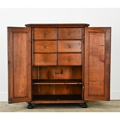 Belgian 18th Century Solid Oak Cabinet