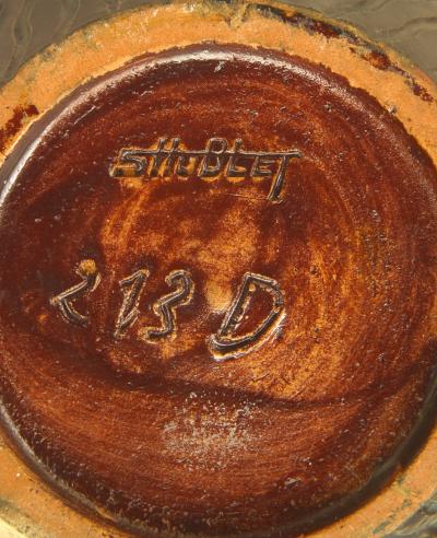 Belgian Arts Crafts Hublet Beige Porcelain Vase