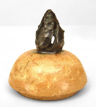 Belgian Arts Crafts Hublet Beige Porcelain Vase