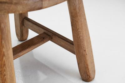 Belgian Brutalist Oak Dining Chair Belgium 1970s