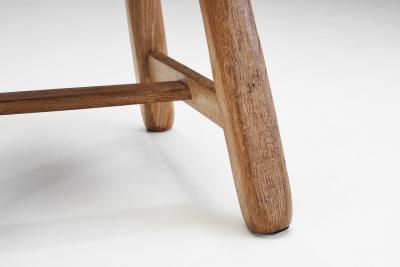 Belgian Brutalist Oak Dining Chair Belgium 1970s