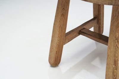 Belgian Brutalist Oak Dining Chairs Belgium 1970s