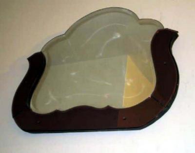 Belgian Mid Century Modern Neoclassical Mirror with Rose Mirrored Frame 1930