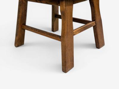 Belgian Modern Six Brutalist Dining Chairs Oak Belgium 1970s