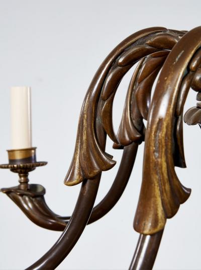 Belgian Patinated Bronze Chandelier