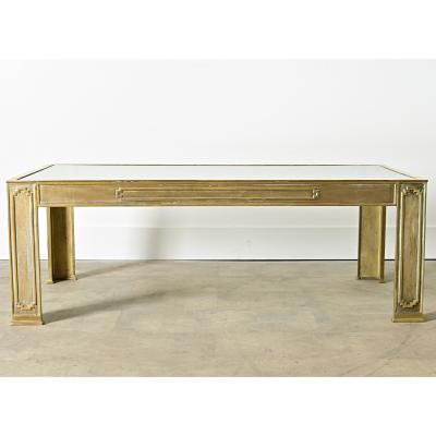 Belgian Vintage Cast Bronze Glass Coffee Table