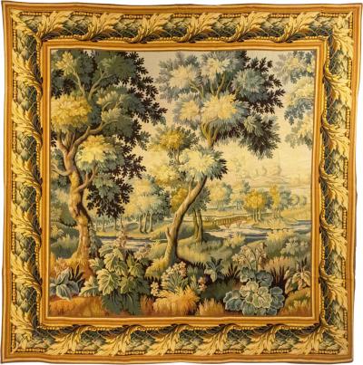 Belgian Woven Tapestry of Forest Scene