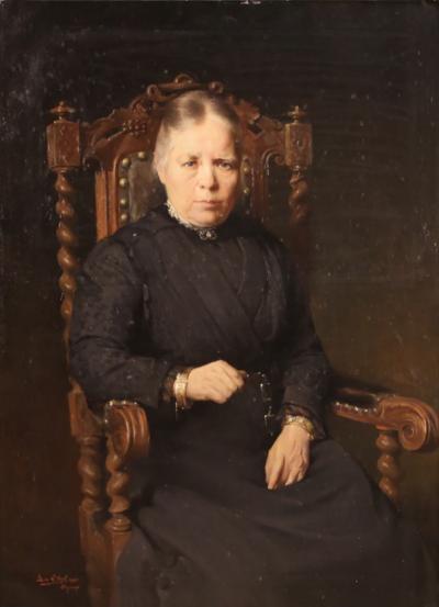 Belgian lady portrait painting dated 1920