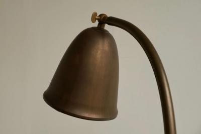 Bell Shaped Art Deco Table Lamp in Patinated Brass The Netherlands 1930s