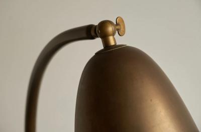 Bell Shaped Art Deco Table Lamp in Patinated Brass The Netherlands 1930s