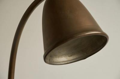 Bell Shaped Art Deco Table Lamp in Patinated Brass The Netherlands 1930s