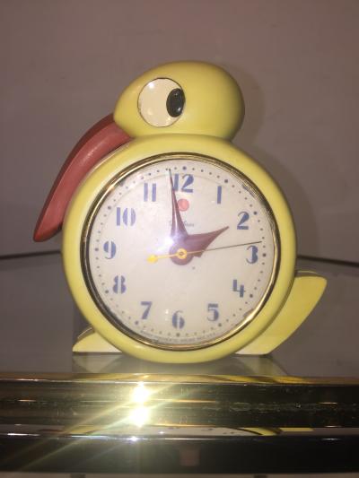 Belle Kogan RARE ART DECO QUACKER CLOCK DESIGNED BY BELLE KOGAN